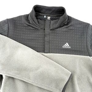 Adidas  1/4 Zip fleece pullover in gray/black  Size Large